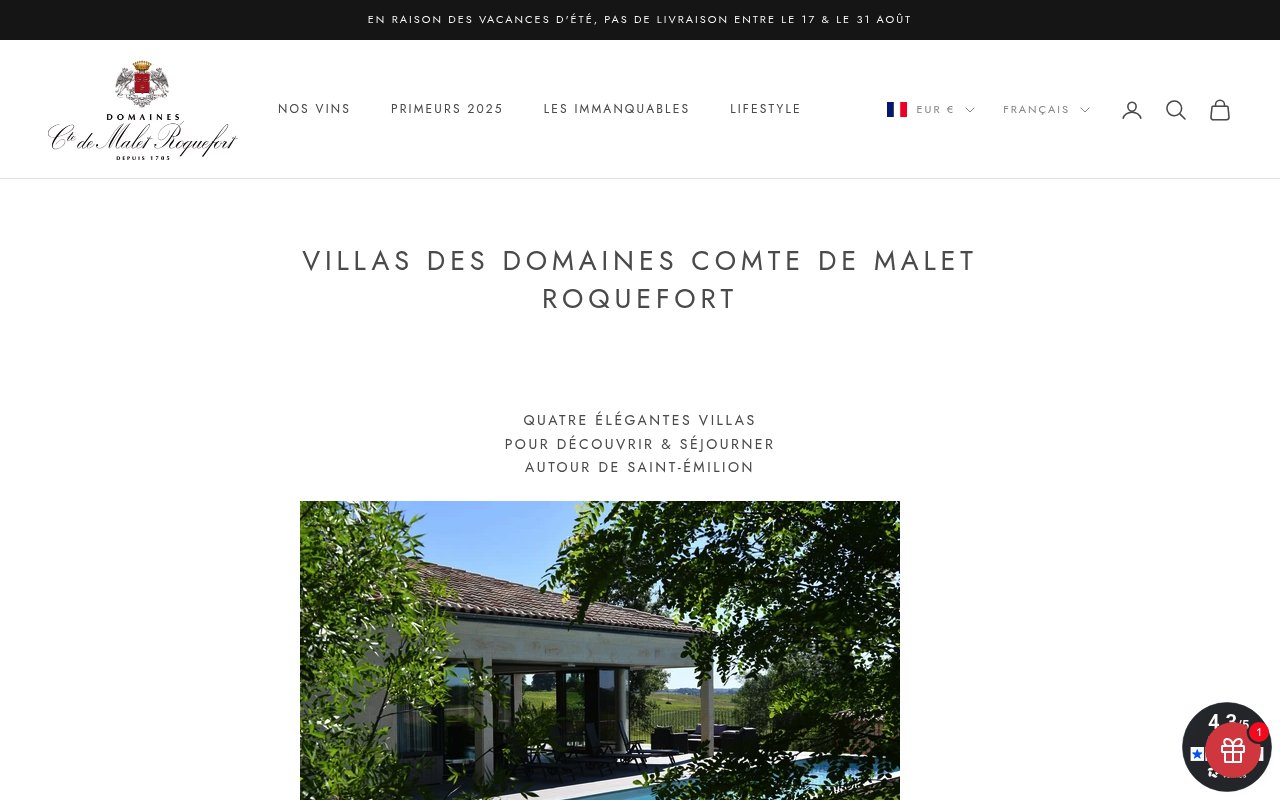 Apercu du site Villas des domaines