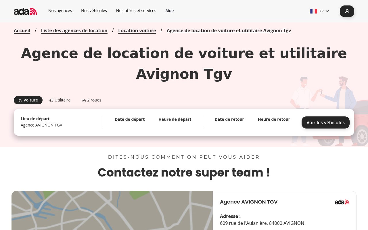 Apercu du site ADA AVIGNON TGV