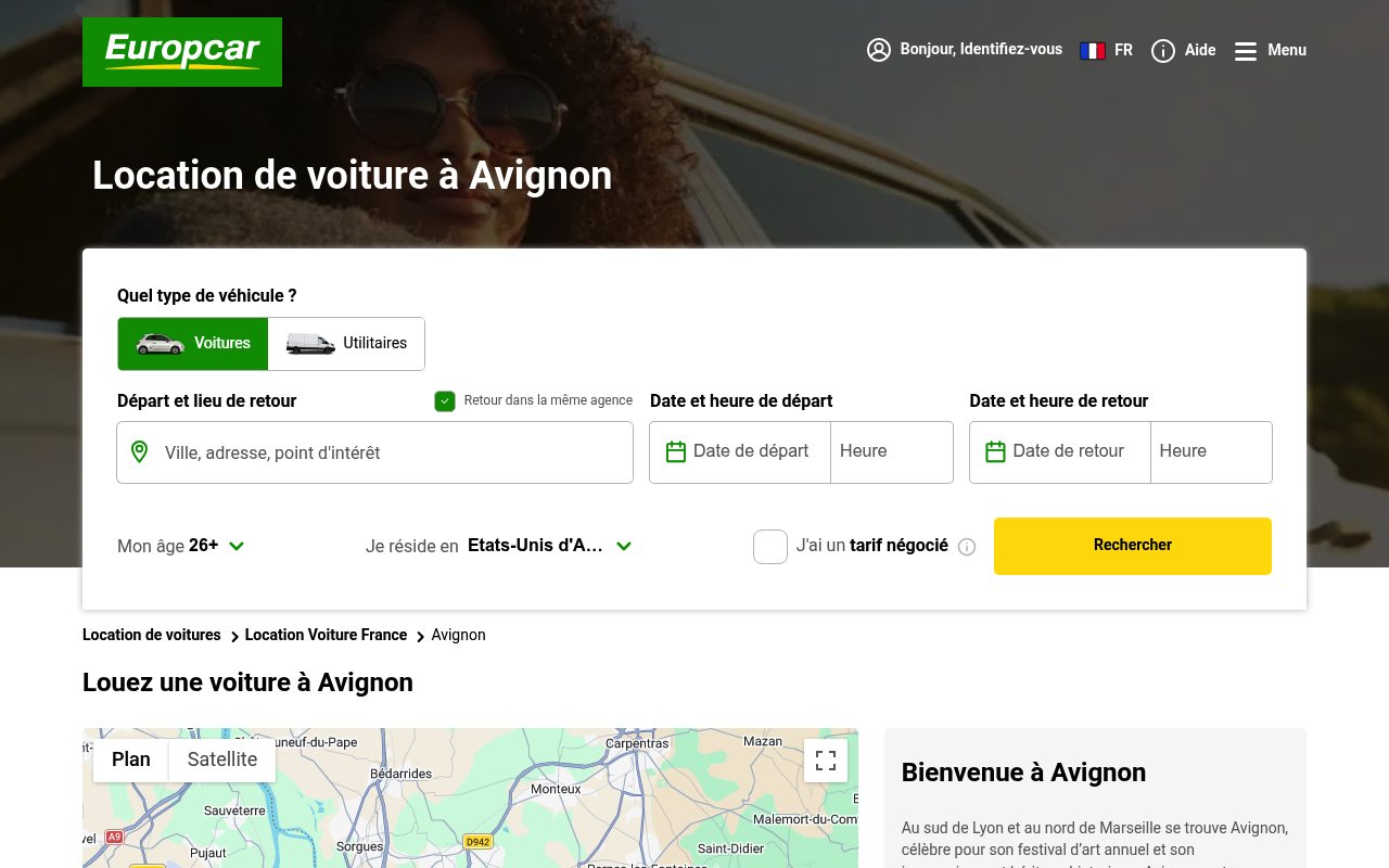 Apercu du site Europcar Avignon