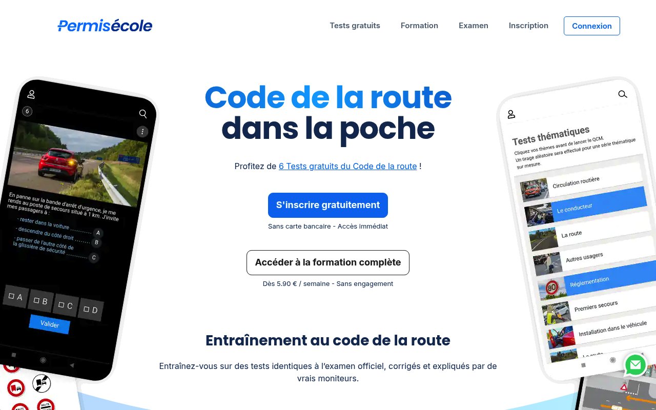 Apercu du site Permisecole