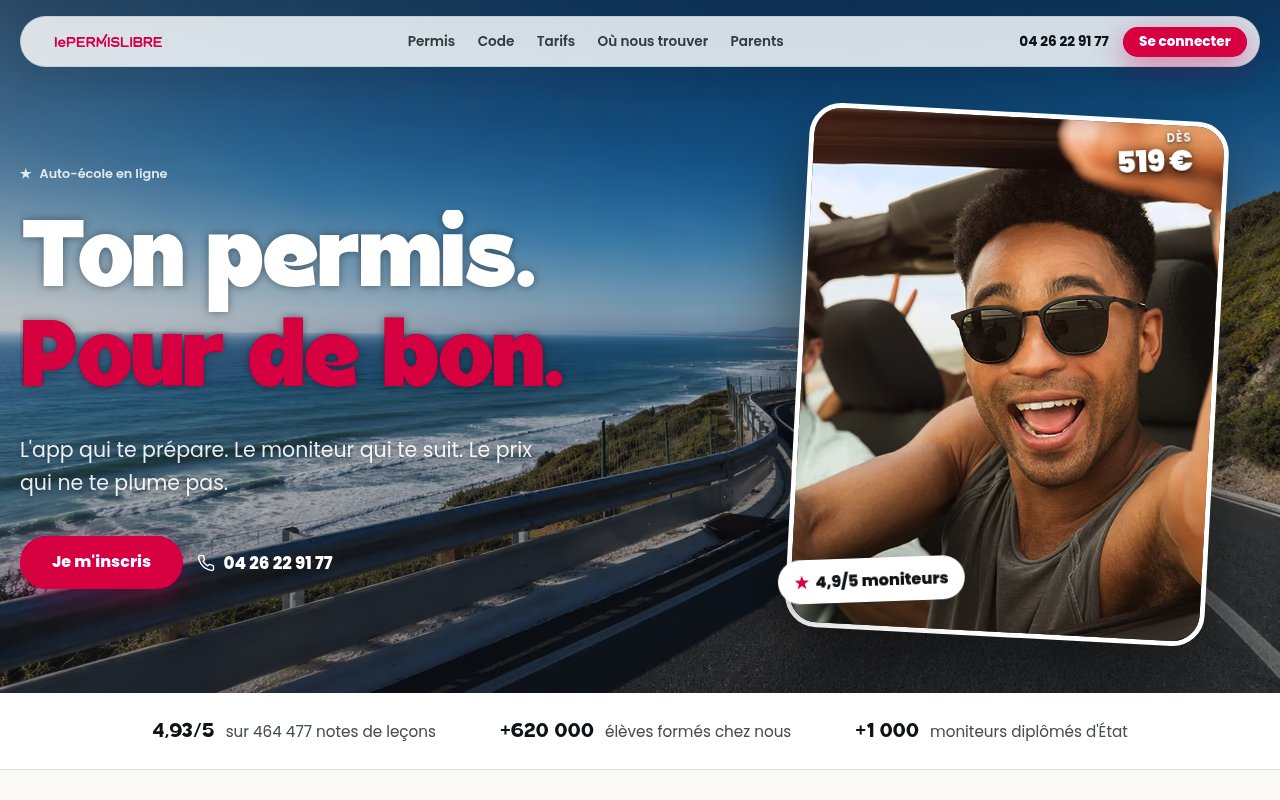 Apercu du site lePERMISLIBRE