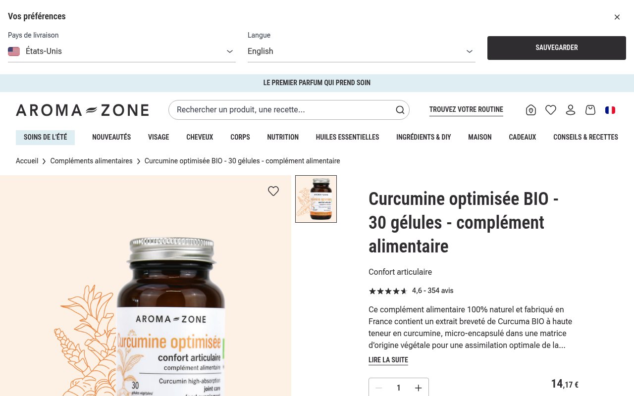 Apercu du site Aroma-Zone