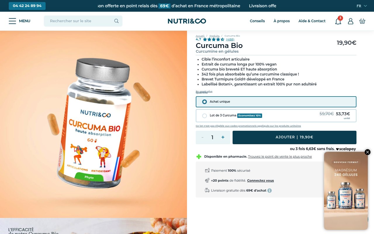 Apercu du site Nutri&Co
