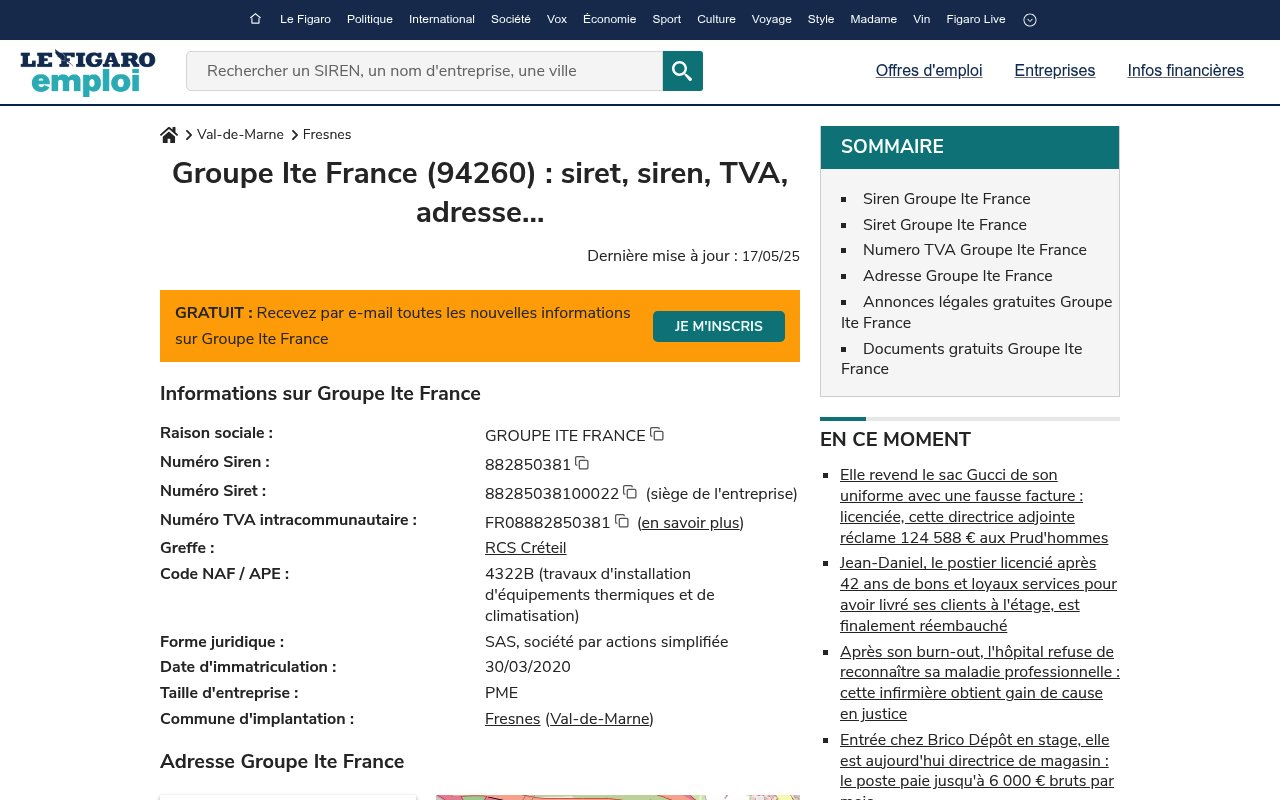 Apercu du site Groupe ITE France