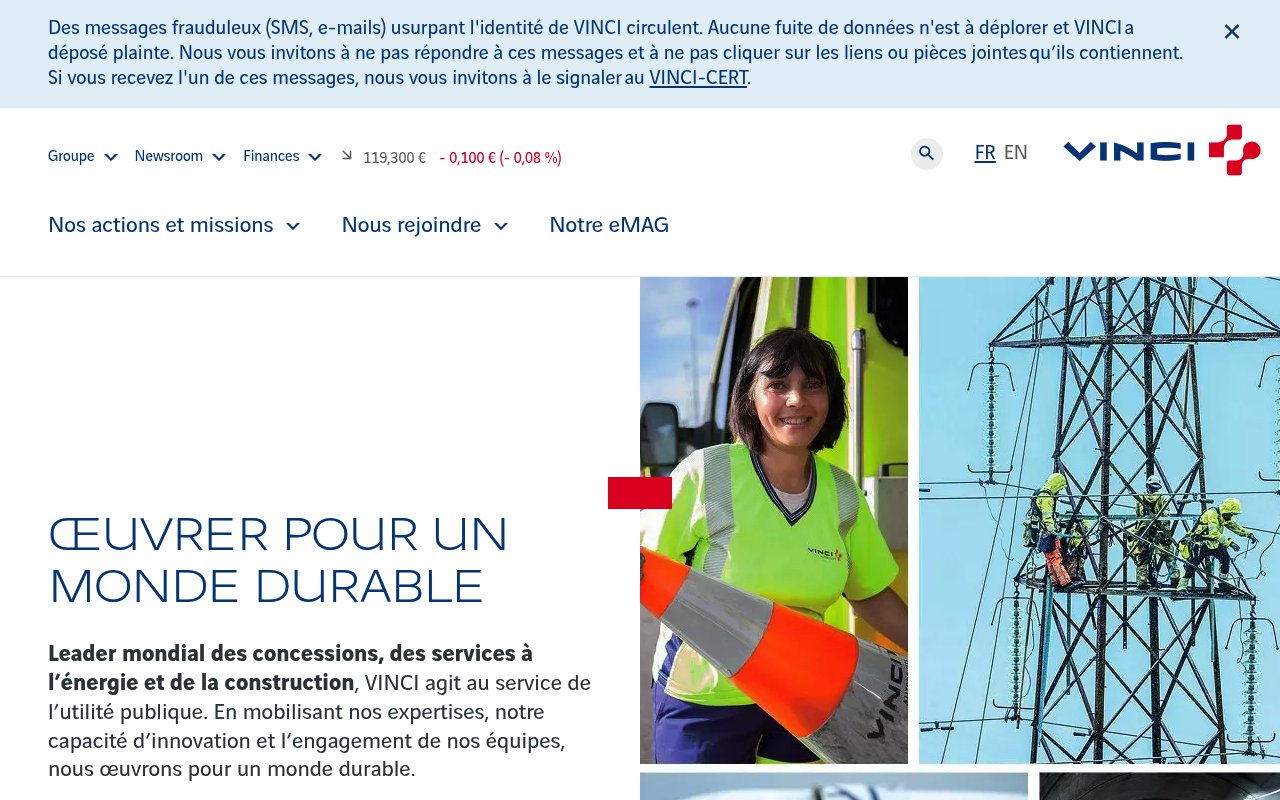Apercu du site Vinci