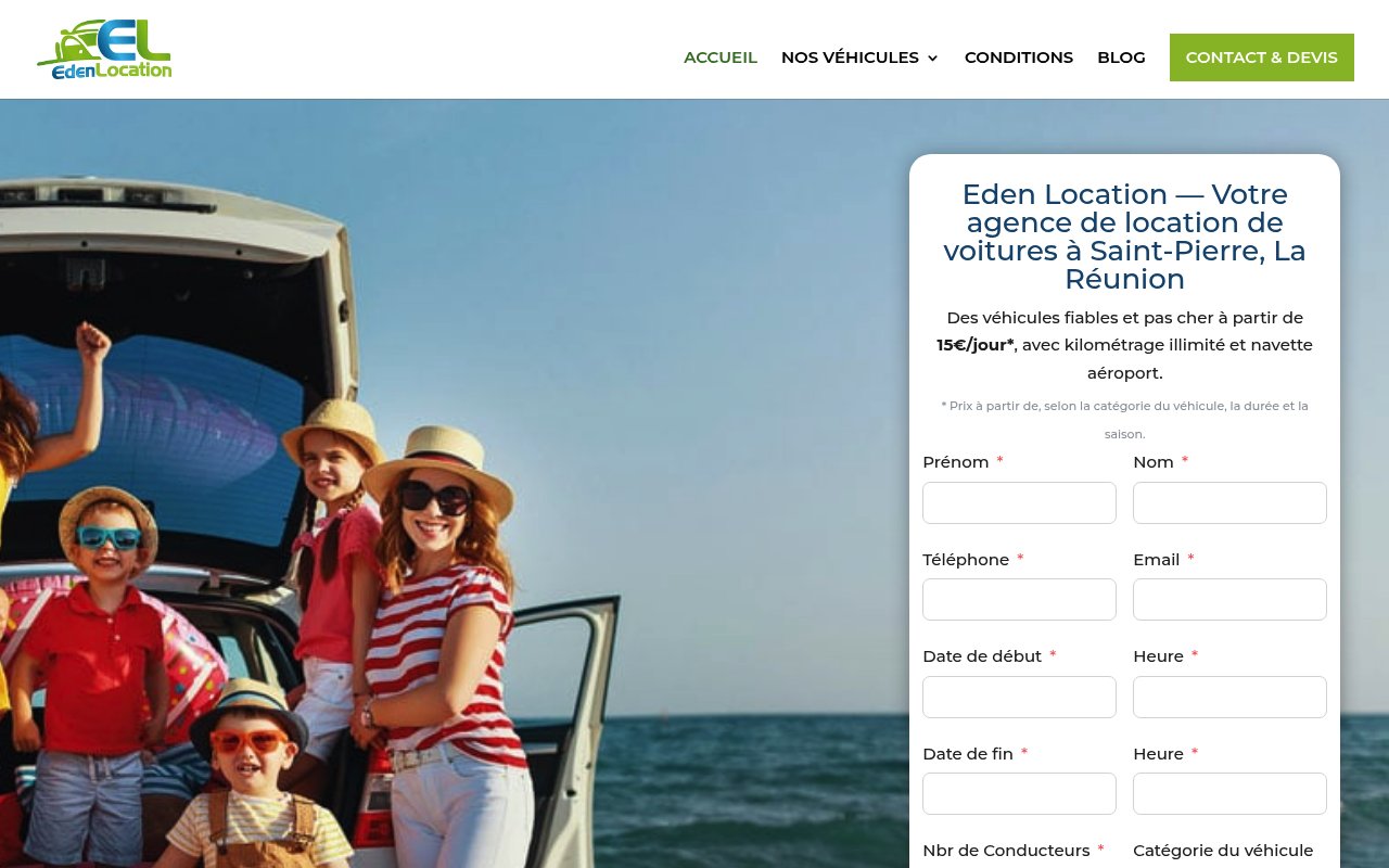 Apercu du site Eden Location