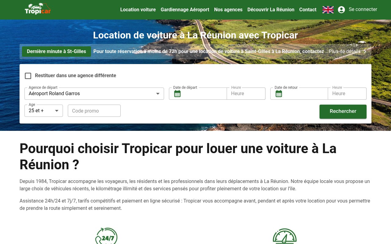 Apercu du site ITC Tropicar