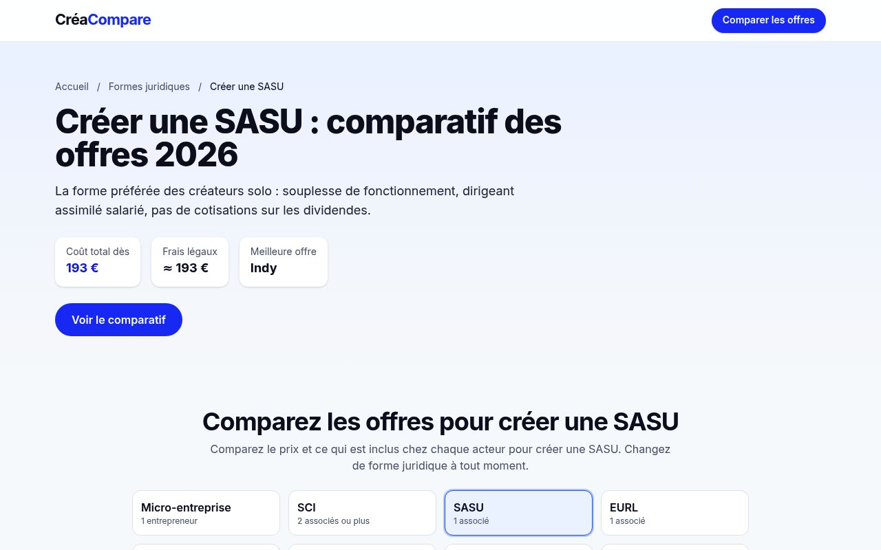 Apercu du site CréaCompare