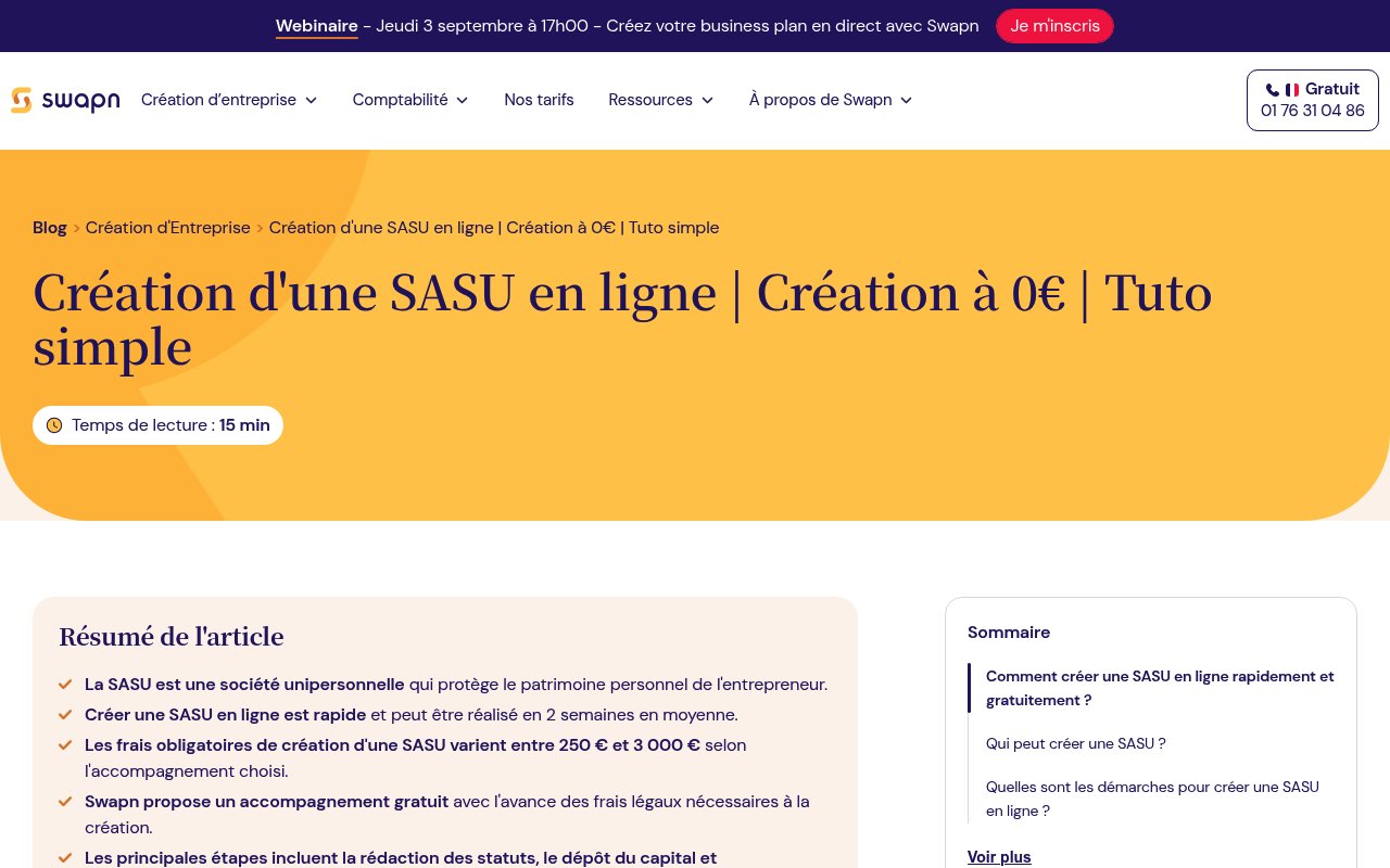 Apercu du site Swapn