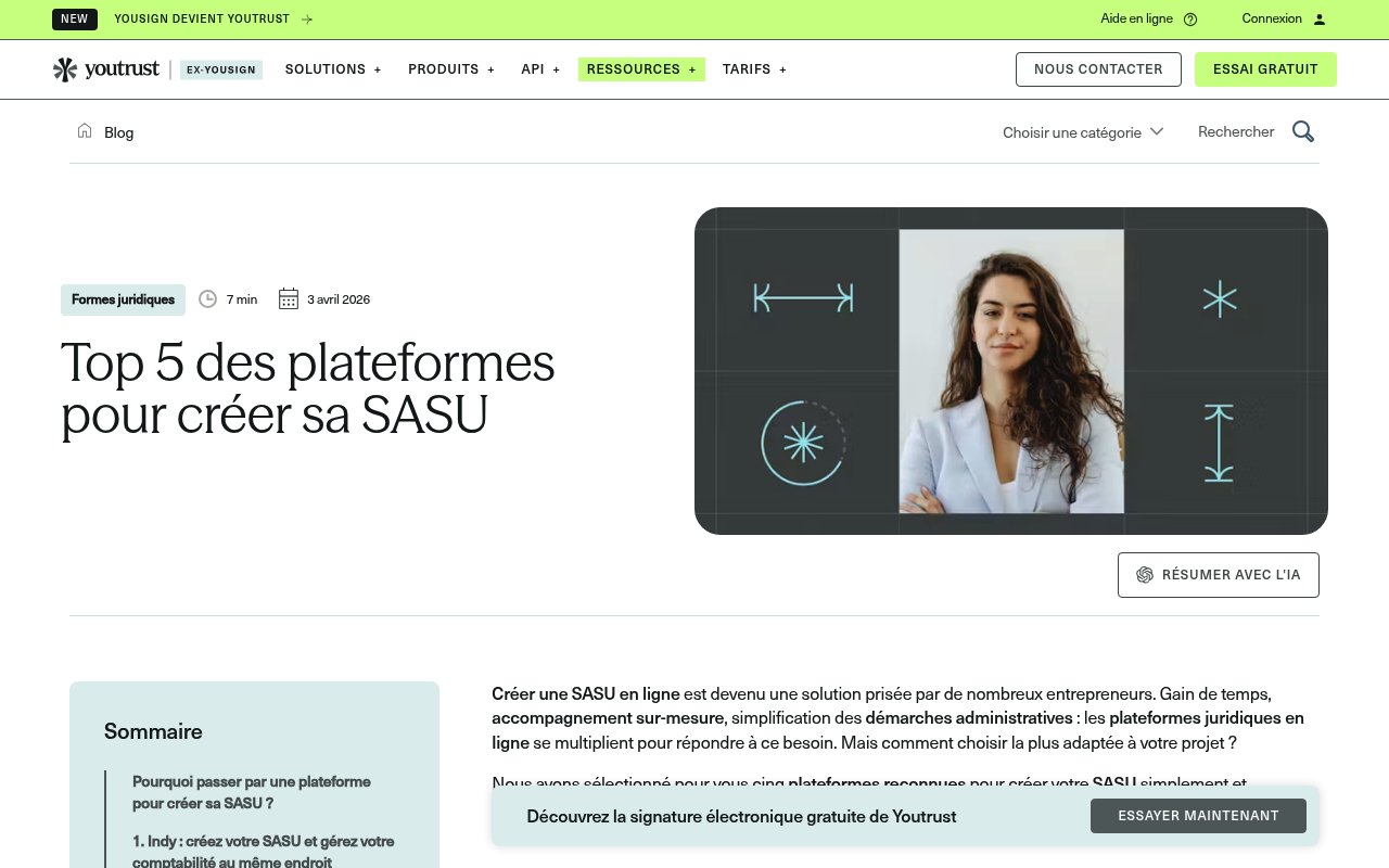 Apercu du site Youtrust