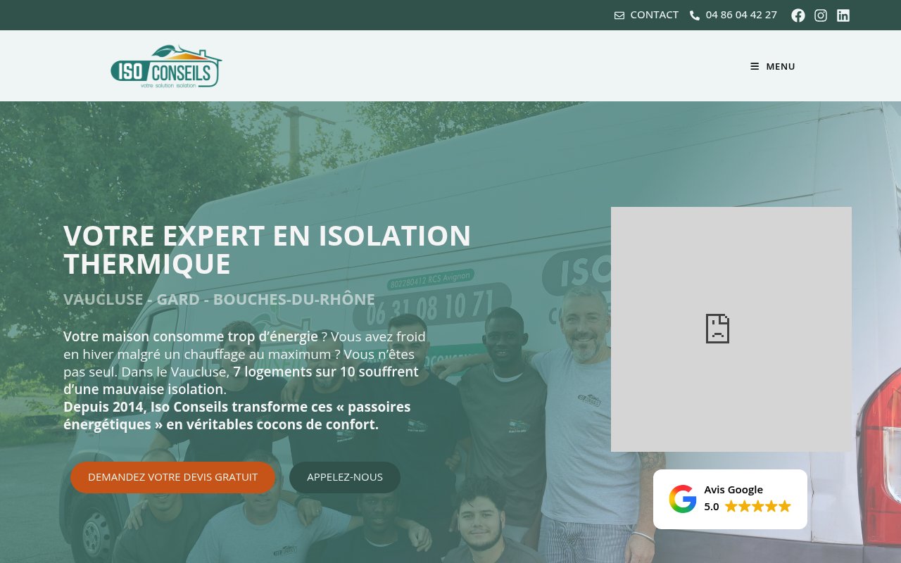 Apercu du site Iso Conseils