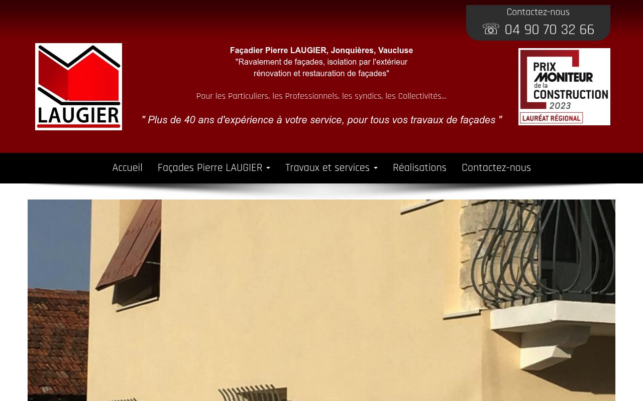 Apercu du site Entreprise de Façades Pierre LAUGIER