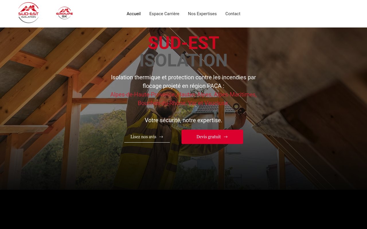 Apercu du site Sud-Est Isolation