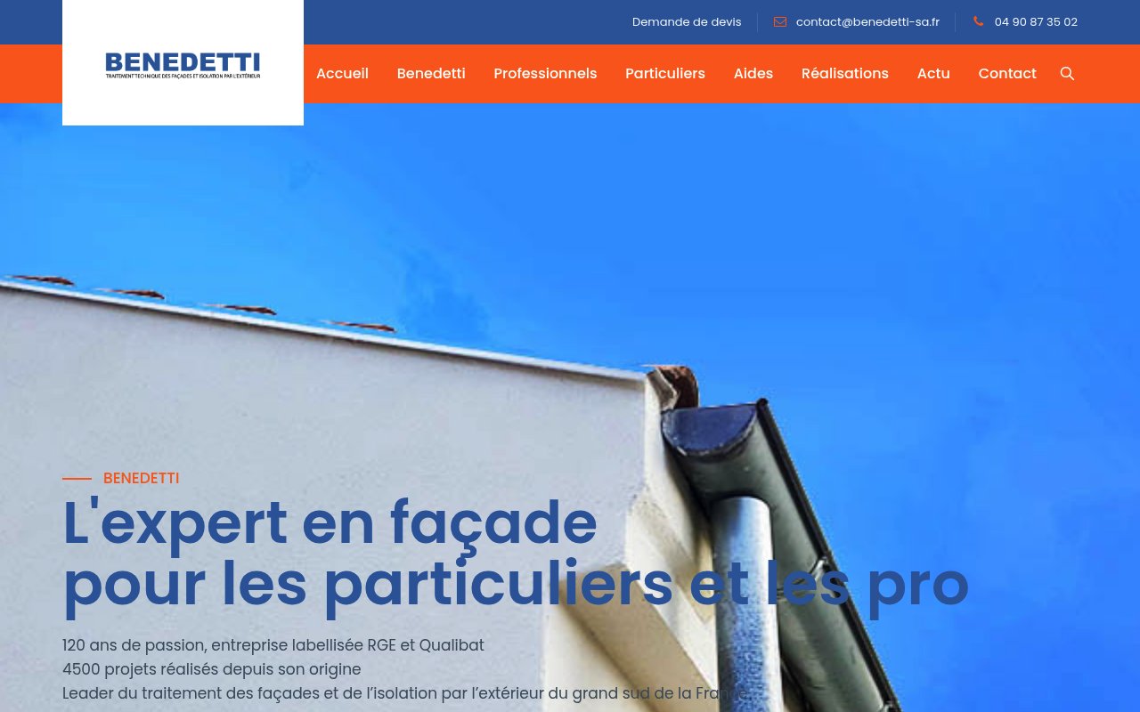 Apercu du site Benedetti SA