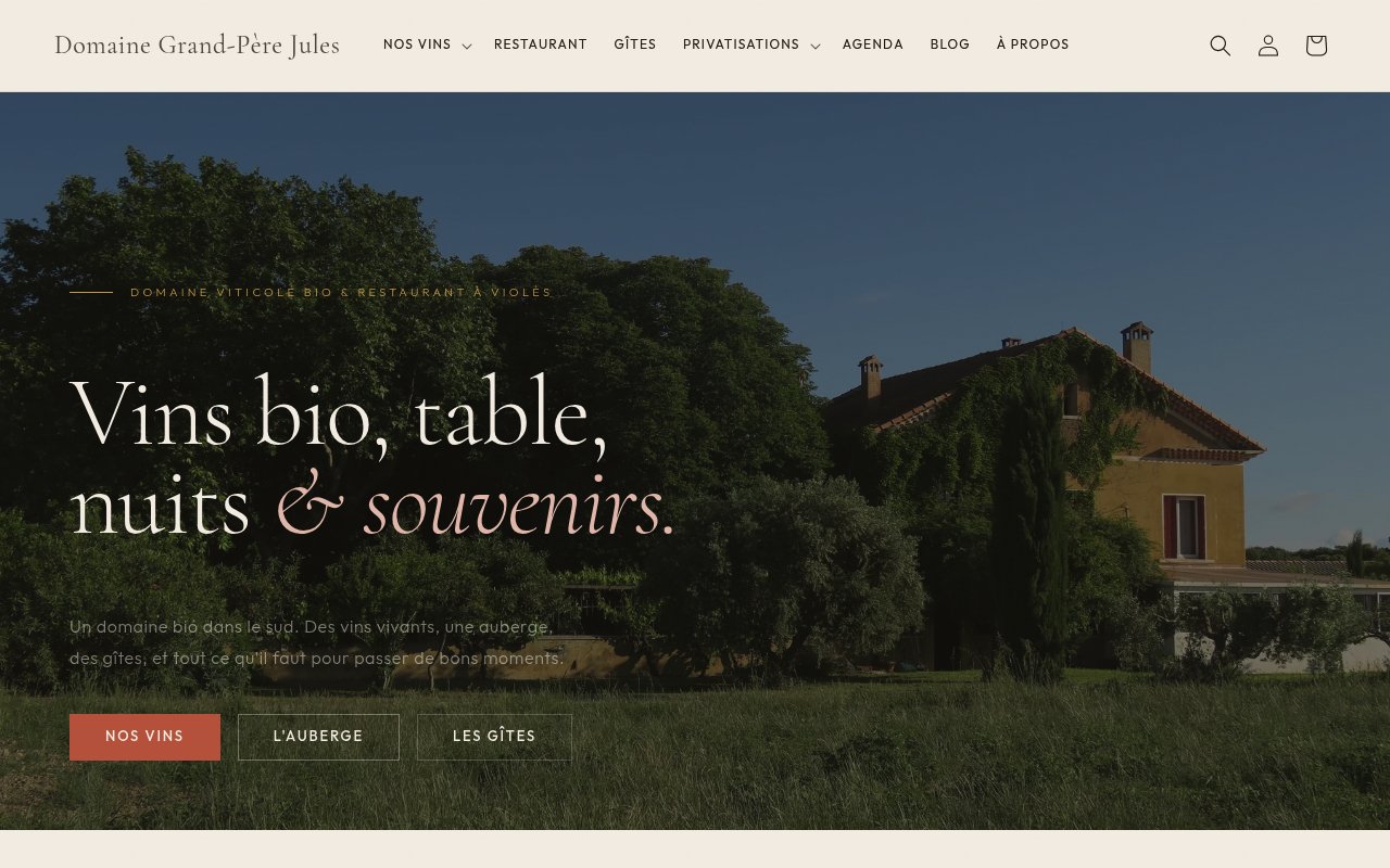 Apercu du site Domaine Grand Père Jules