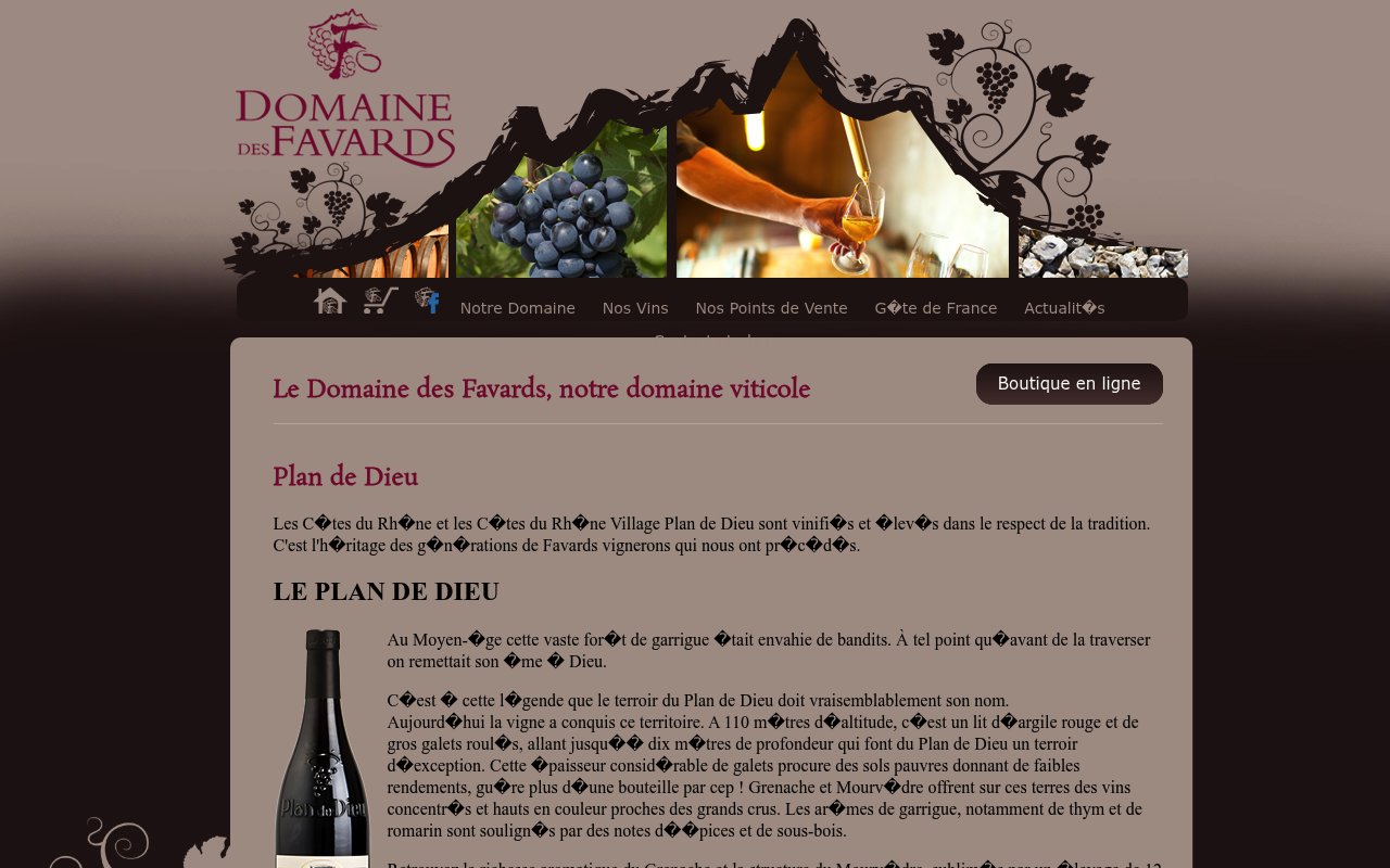 Apercu du site Les Favards