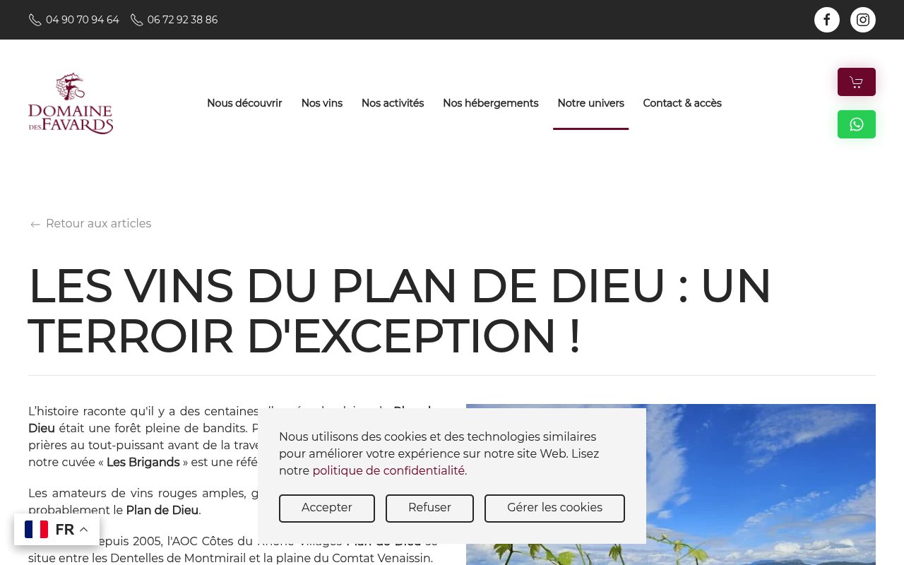 Apercu du site Domaine des Favards