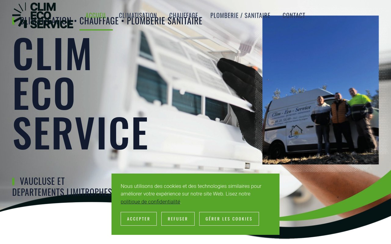 Apercu du site Clim Eco Service