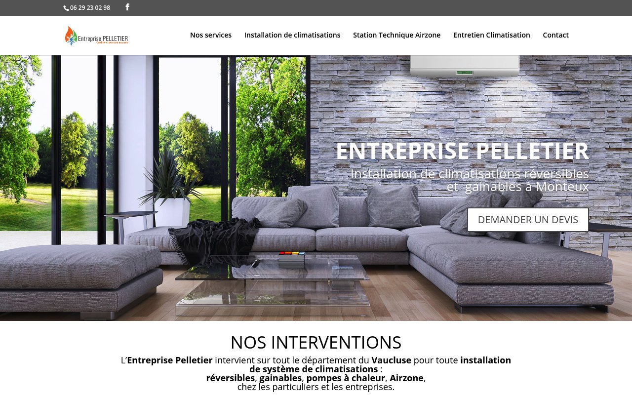Apercu du site Entreprise Olivier Pelletier
