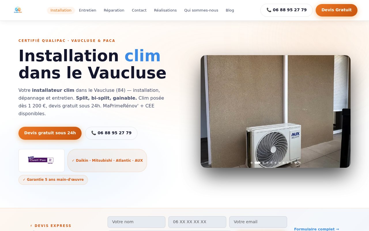 Apercu du site Dualis ENR