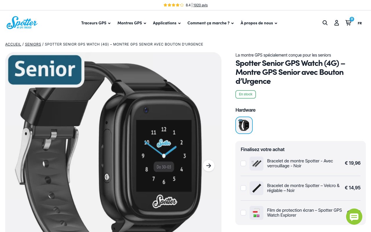 Apercu du site Spotter Senior GPS Watch