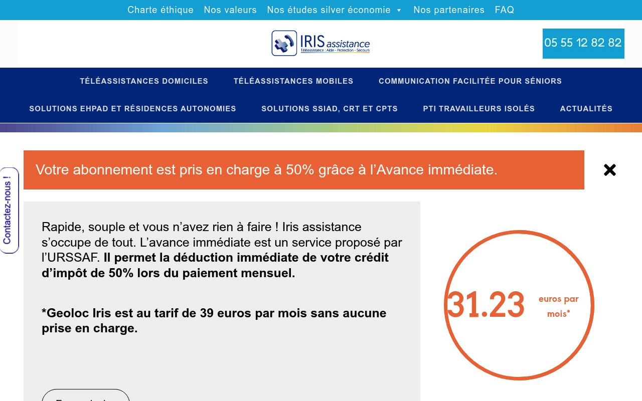 Apercu du site Iris Assistance