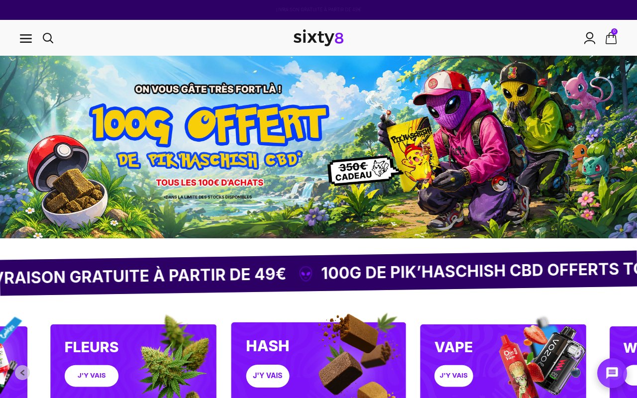 Apercu du site Sixty8