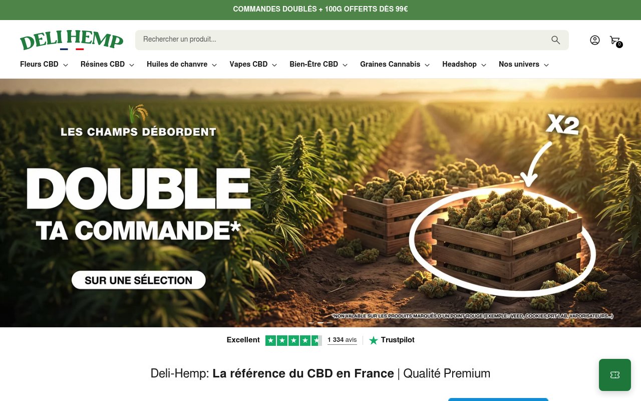 Apercu du site Deli Hemp