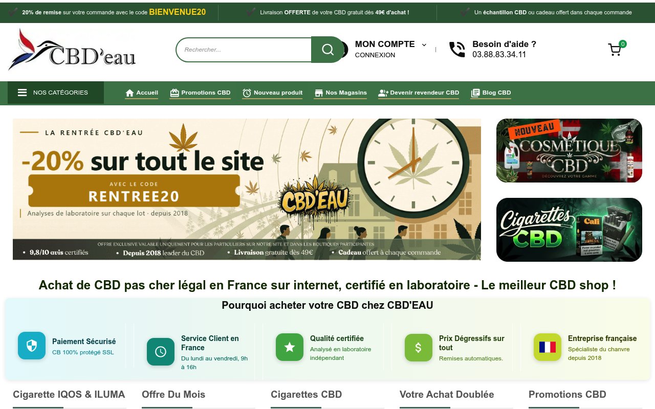 Apercu du site CBD'eau
