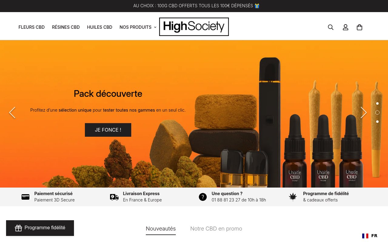 Apercu du site High Society