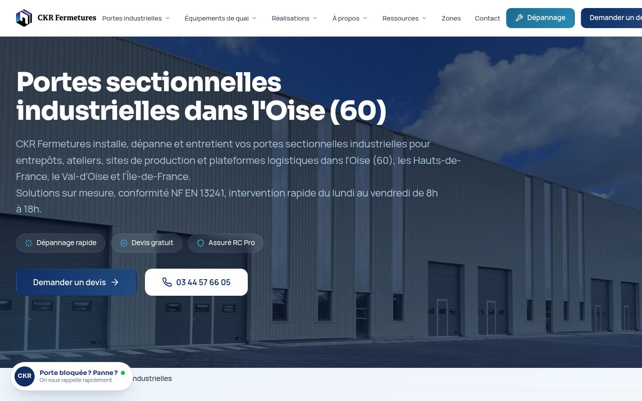 Apercu du site CKR Fermetures