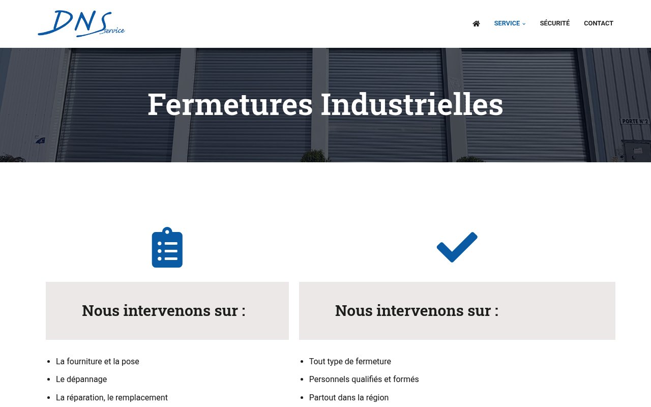 Apercu du site DNS Service – Fermetures Industrielles Nord
