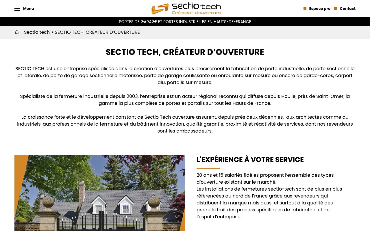 Apercu du site Sectio Tech