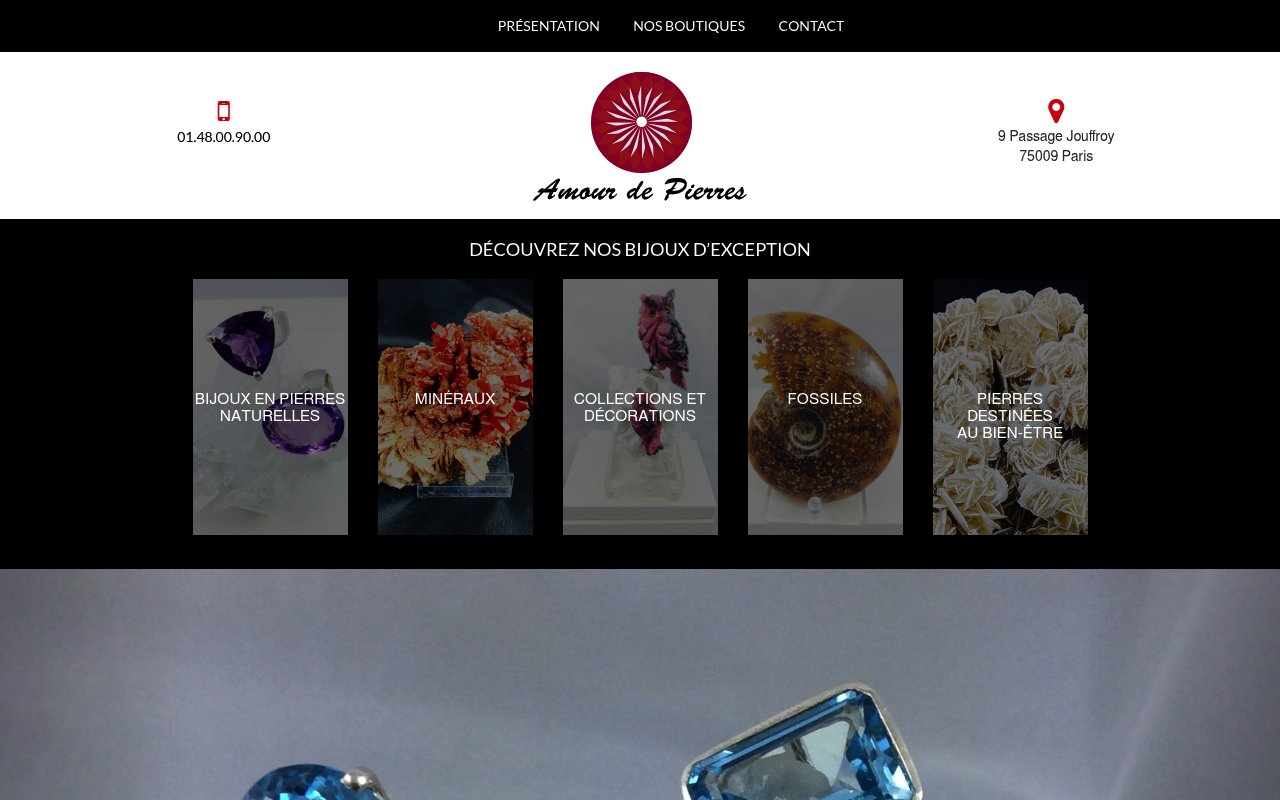 Apercu du site Amour de Pierres