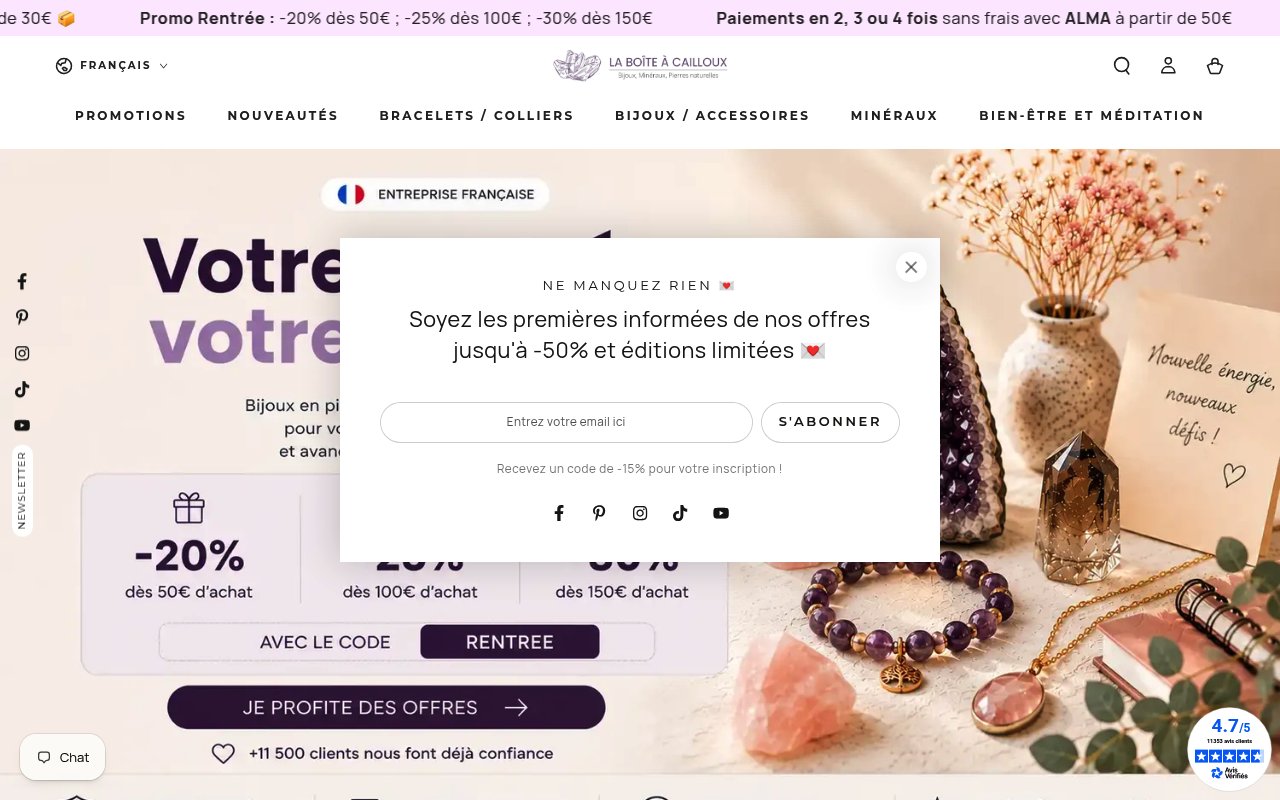 Apercu du site La Boîte à Cailloux