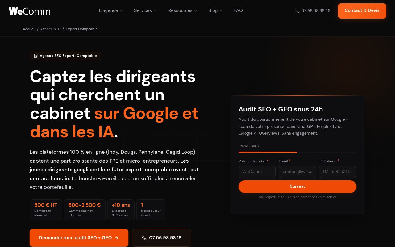 Apercu du site WeComm