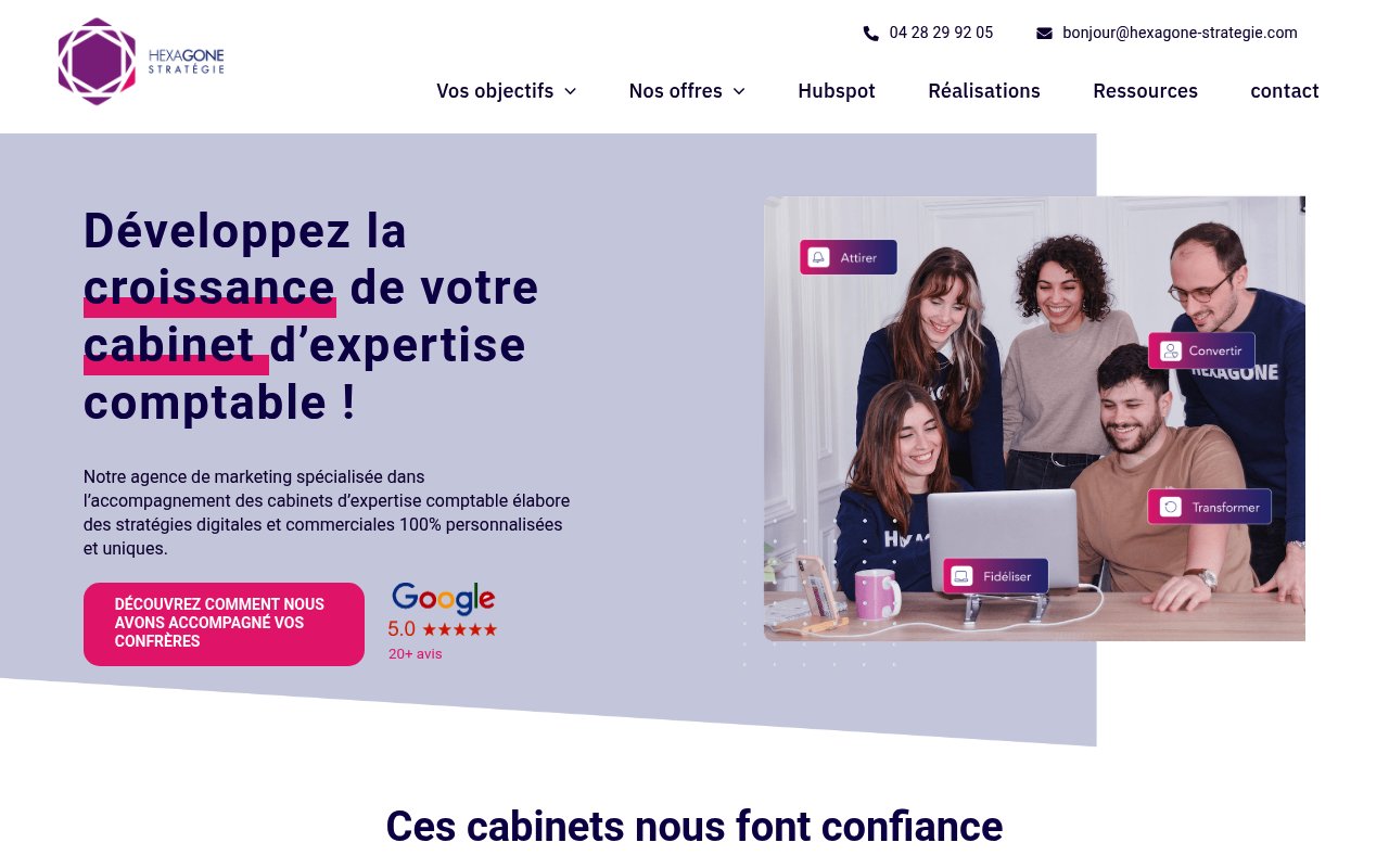Apercu du site Hexagone