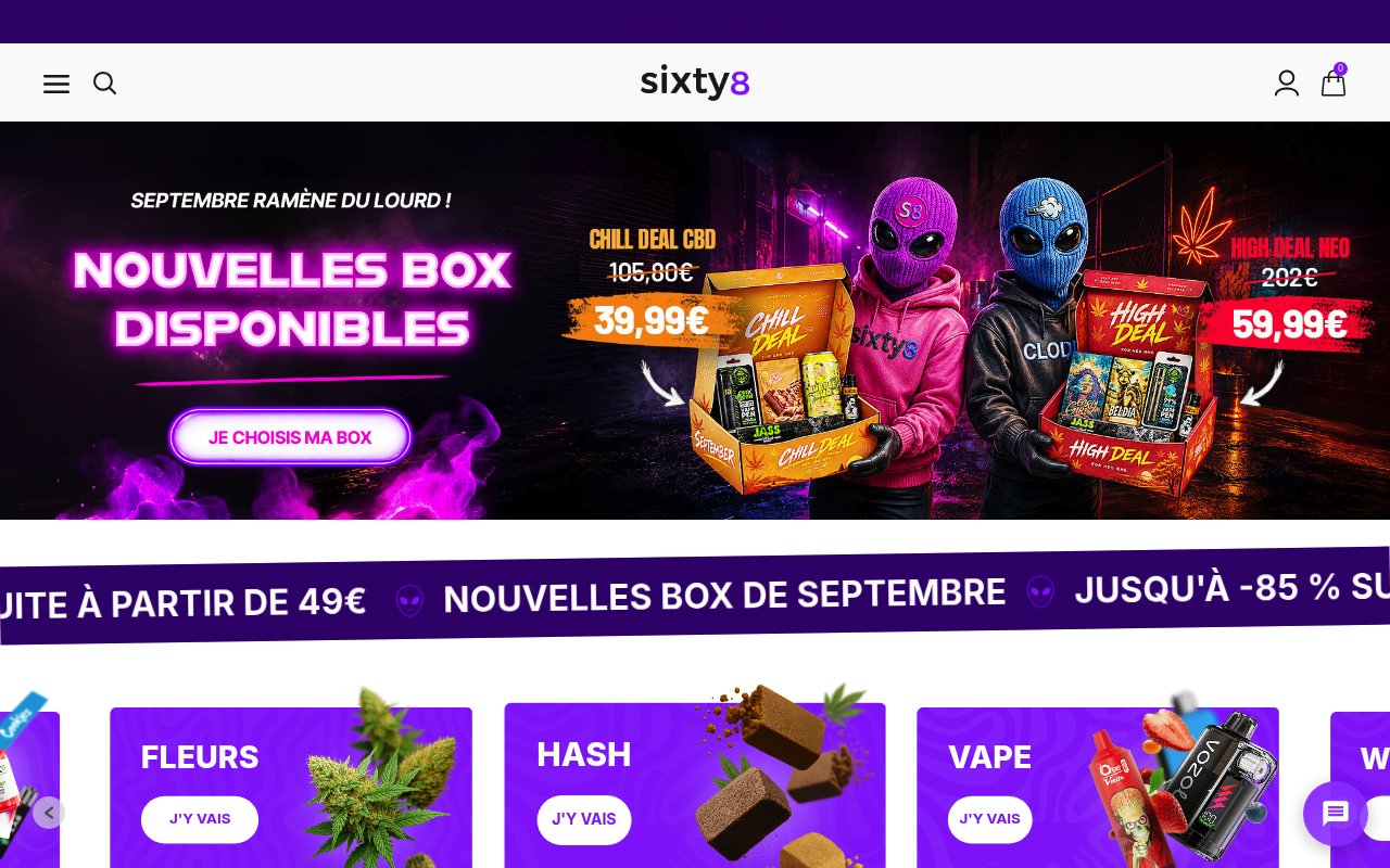 Apercu du site Sixty8