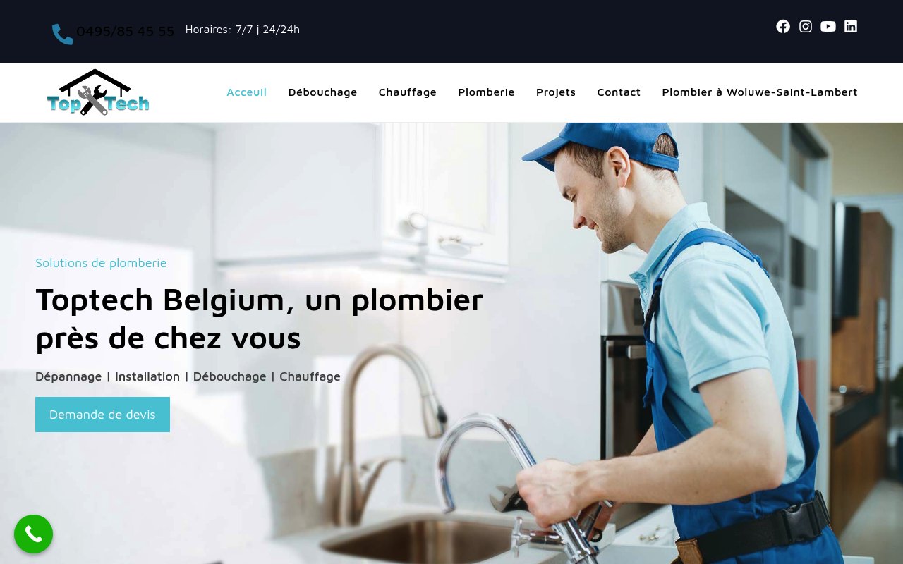 Apercu du site Toptech Belgium SRL