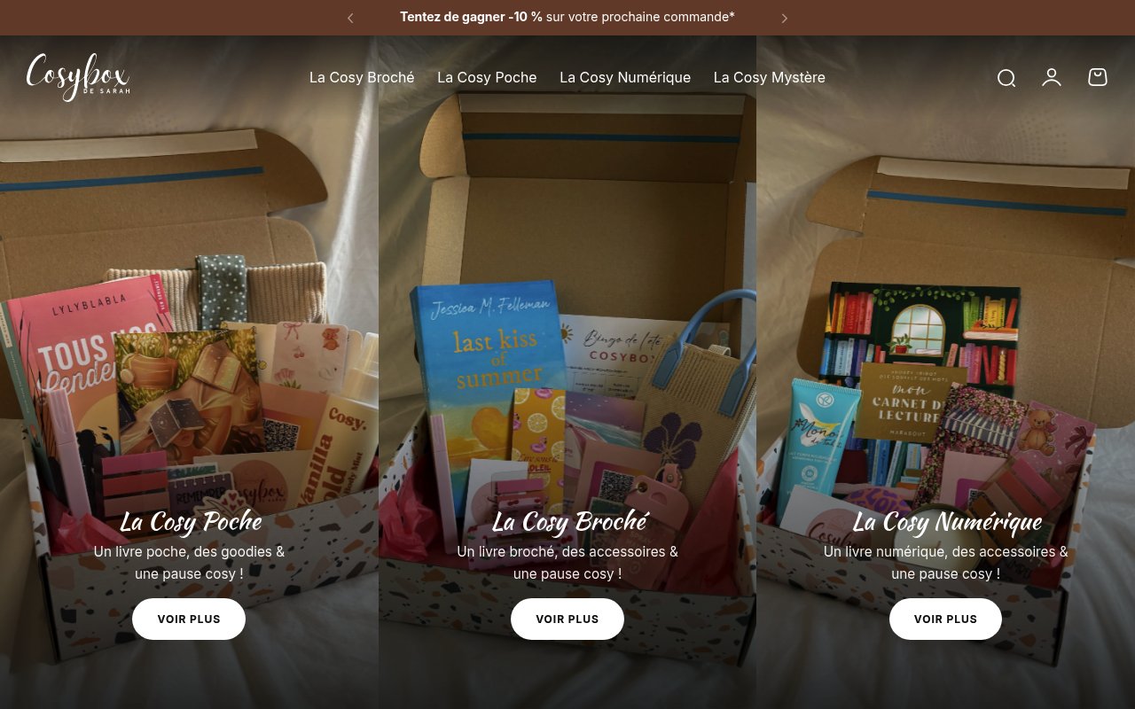 Apercu du site Cosybox de Sarah