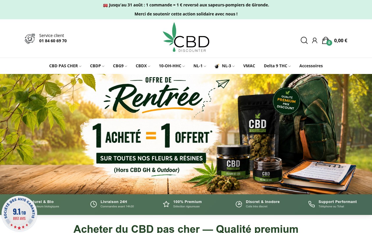 Apercu du site CBD Discounter
