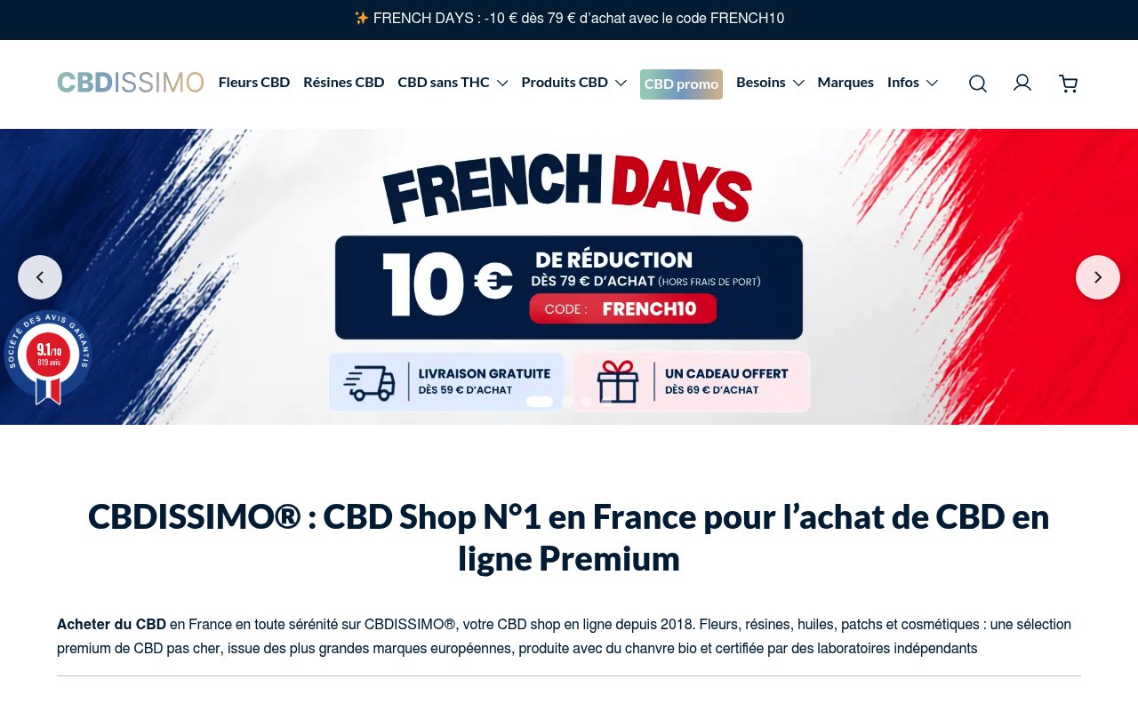 Apercu du site CBDISSIMO