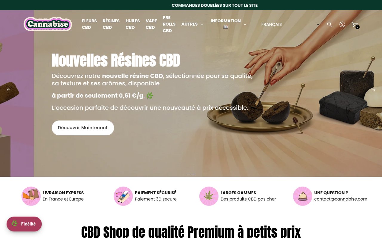 Apercu du site Cannabise