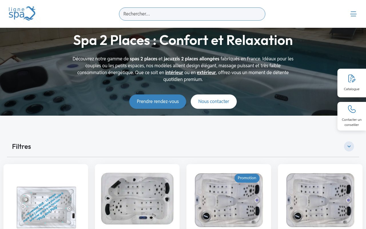 Aperçu du site Ligne Spa – Spa 2 Places