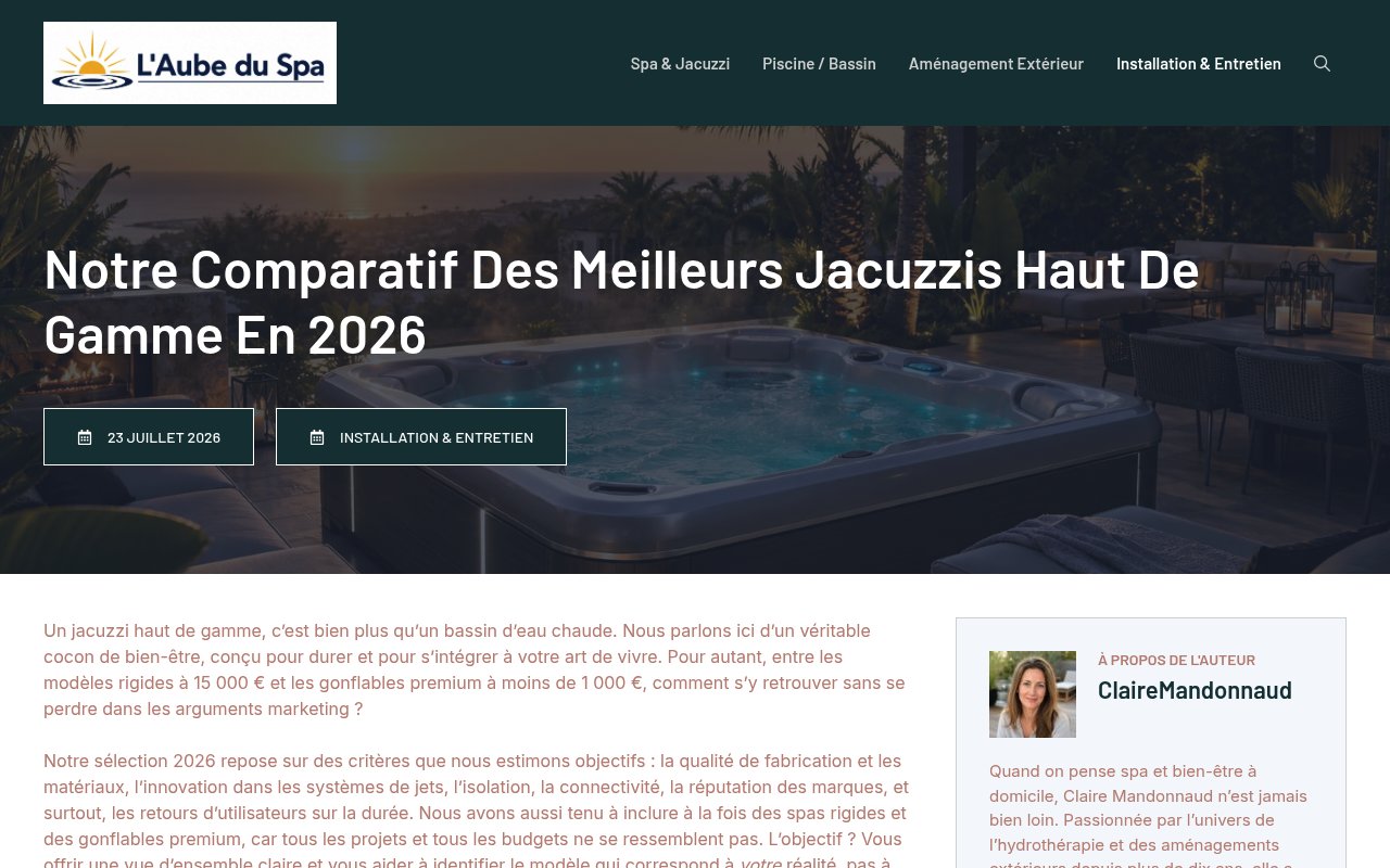 Aperçu du site Sunrise Spas France – spa haut de gamme