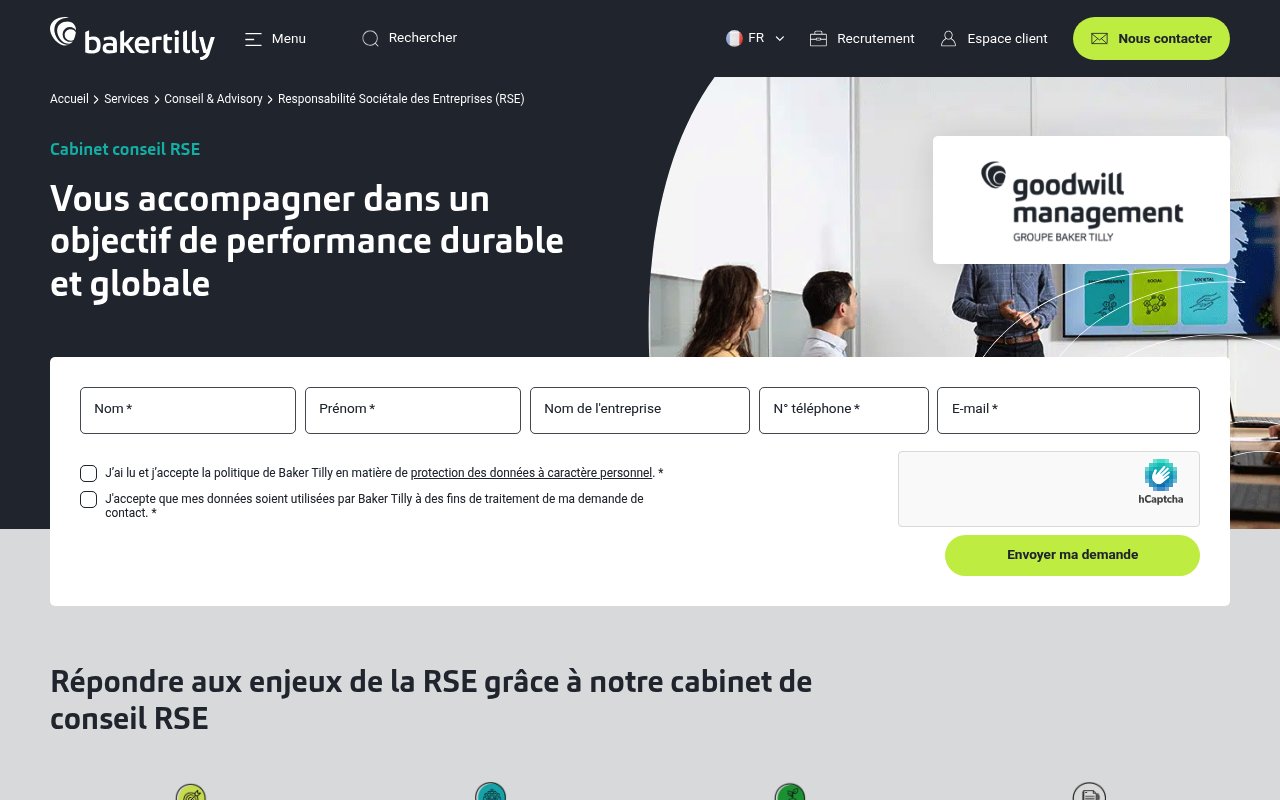 Apercu du site Baker Tilly France
