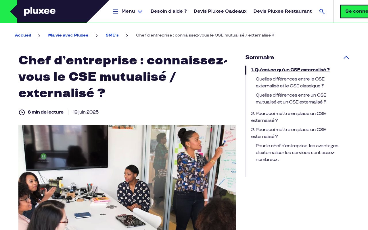 Apercu du site Pluxee