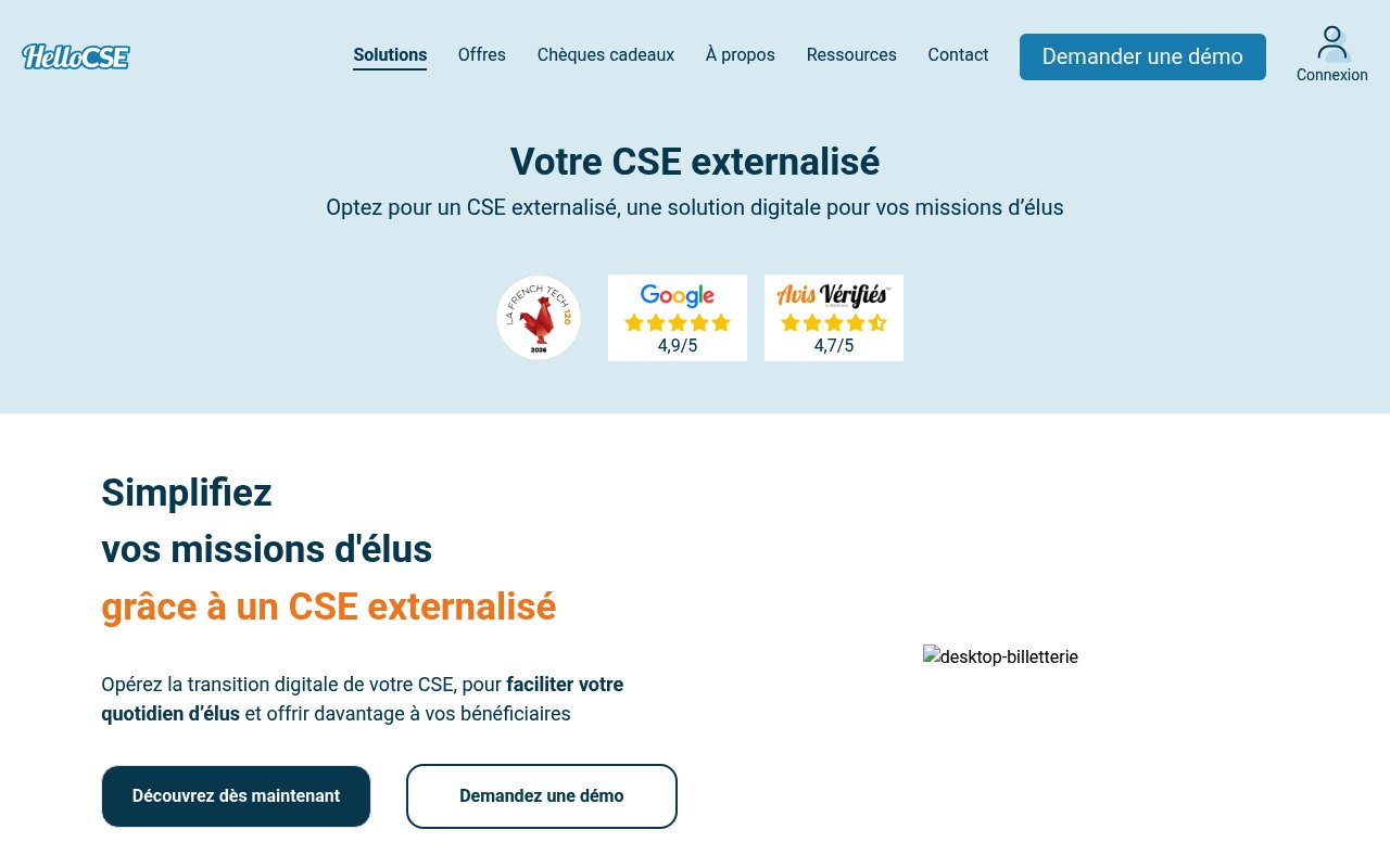 Apercu du site HelloCSE