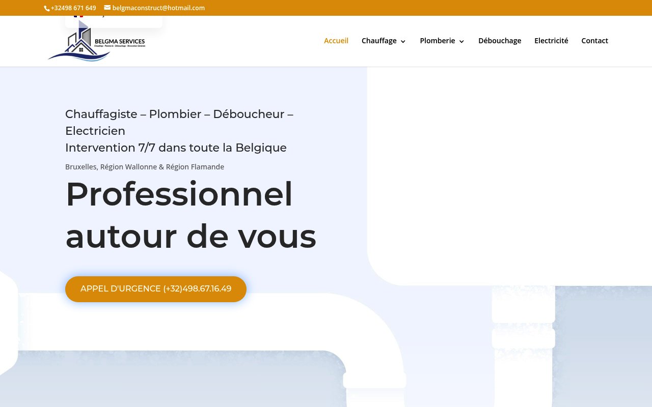 Apercu du site Belgma Services