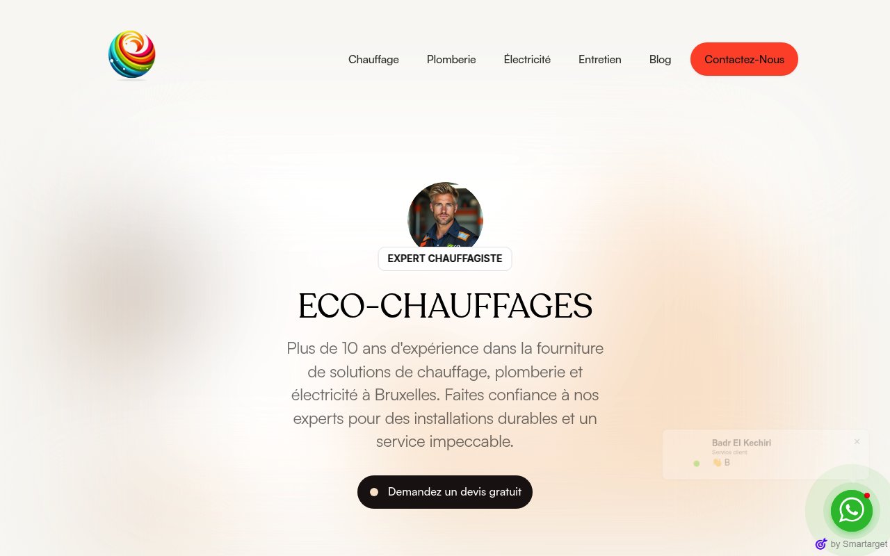 Apercu du site Éco-Chauffages